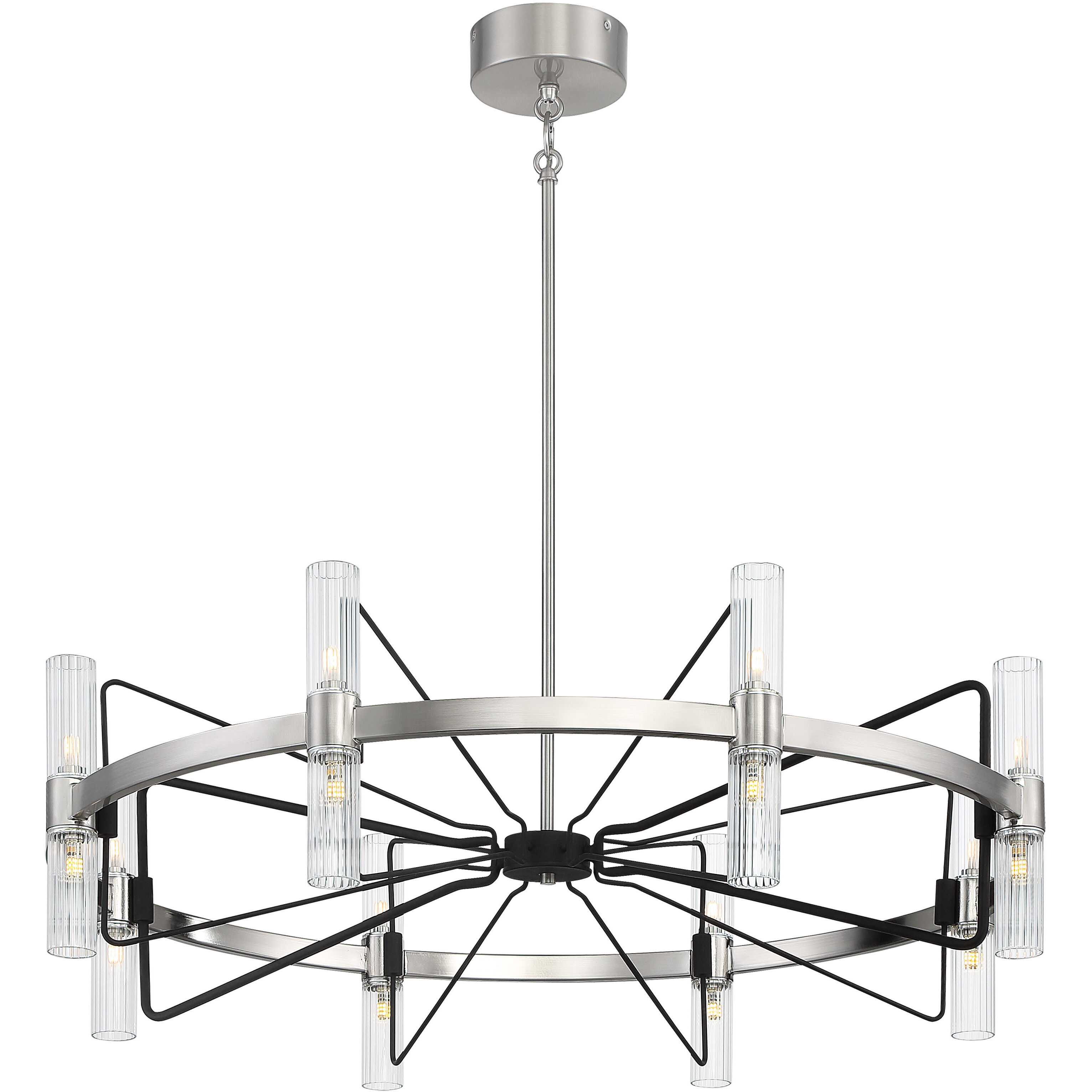 Mass Transit LED 35 inch Brushed Nickel W/ Sand Coal Chandelier Ceiling Light