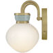 Lucy 2 Light 15.5 inch Lacquered Brass with Seafoam Bath Light Wall Light