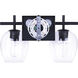 Madison 2 Light 16 inch Black Vanity Light Wall Light