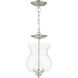 Home Basics 2 Light 8 inch Brushed Nickel Convertible Mini Pendant/Ceiling Mount Ceiling Light