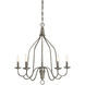 Traditional 5 Light 27 inch Distressed Wood Chandelier Ceiling Light
