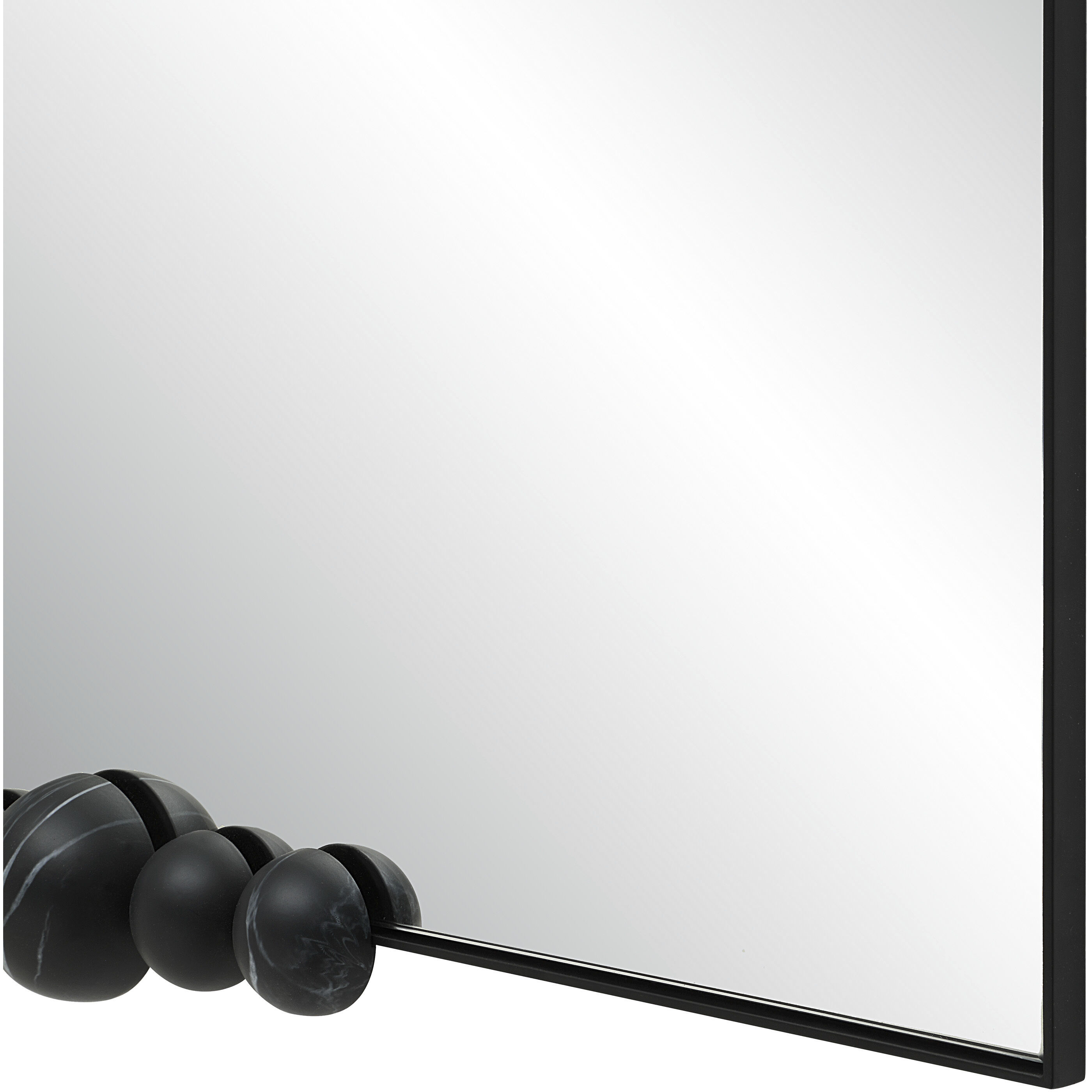Cosmos 45 X 30 inch Matte Black Marble Wall Mirror