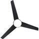 Mod 54 inch Soft Brass Matte Black with Matte Black Blades Downrod Ceiling Fans in Satin Brass Matte Black, Smart Fan