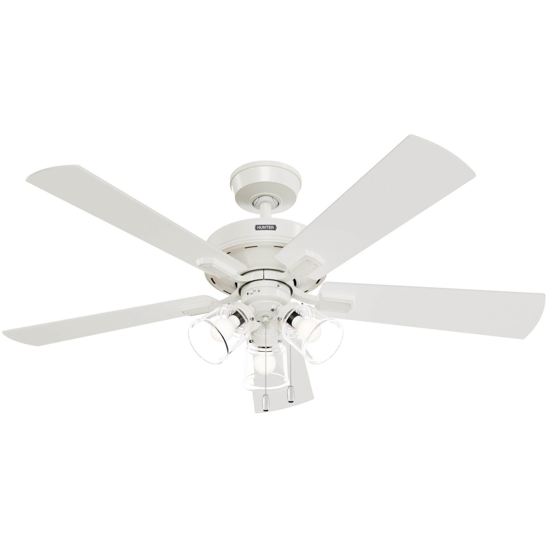 Crestfield 52 inch Fresh White with Fresh White/Drifted Oak Blades Ceiling Fan
