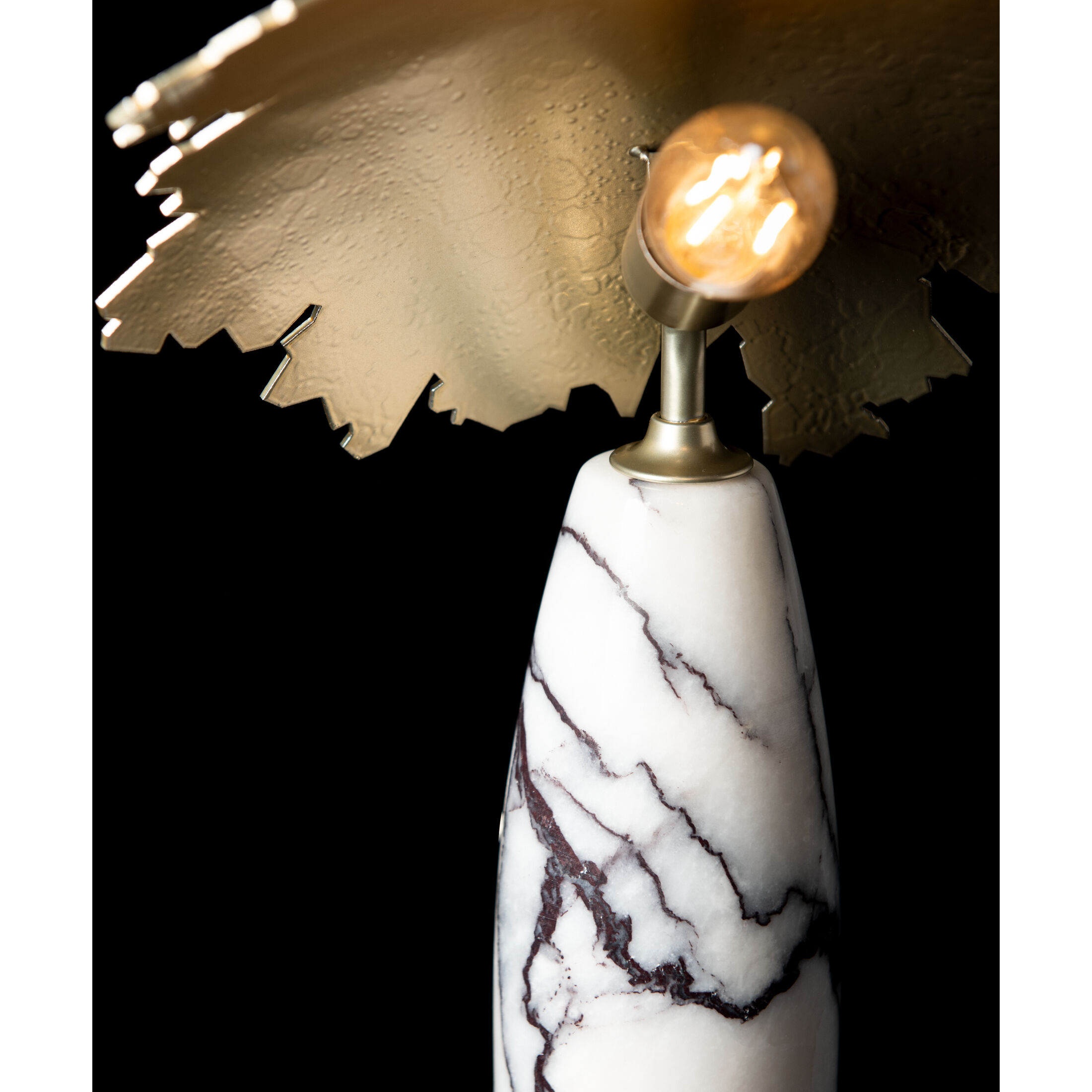 Pangea 10 inch 60.00 watt Modern Brass Mini Table Lamp Portable Light in Lilac Marble