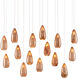 Rame 15 Light 48 inch Copper/Silver/Painted Silver Multi-Drop Pendant Ceiling Light