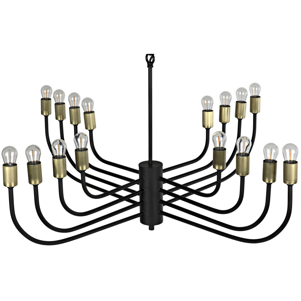Claude 16 Light 46 inch Matte Black Chandelier Ceiling Light