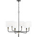 Beckham 6 Light 32 inch Glossy Black and Aged Brass Chandelier Ceiling Light