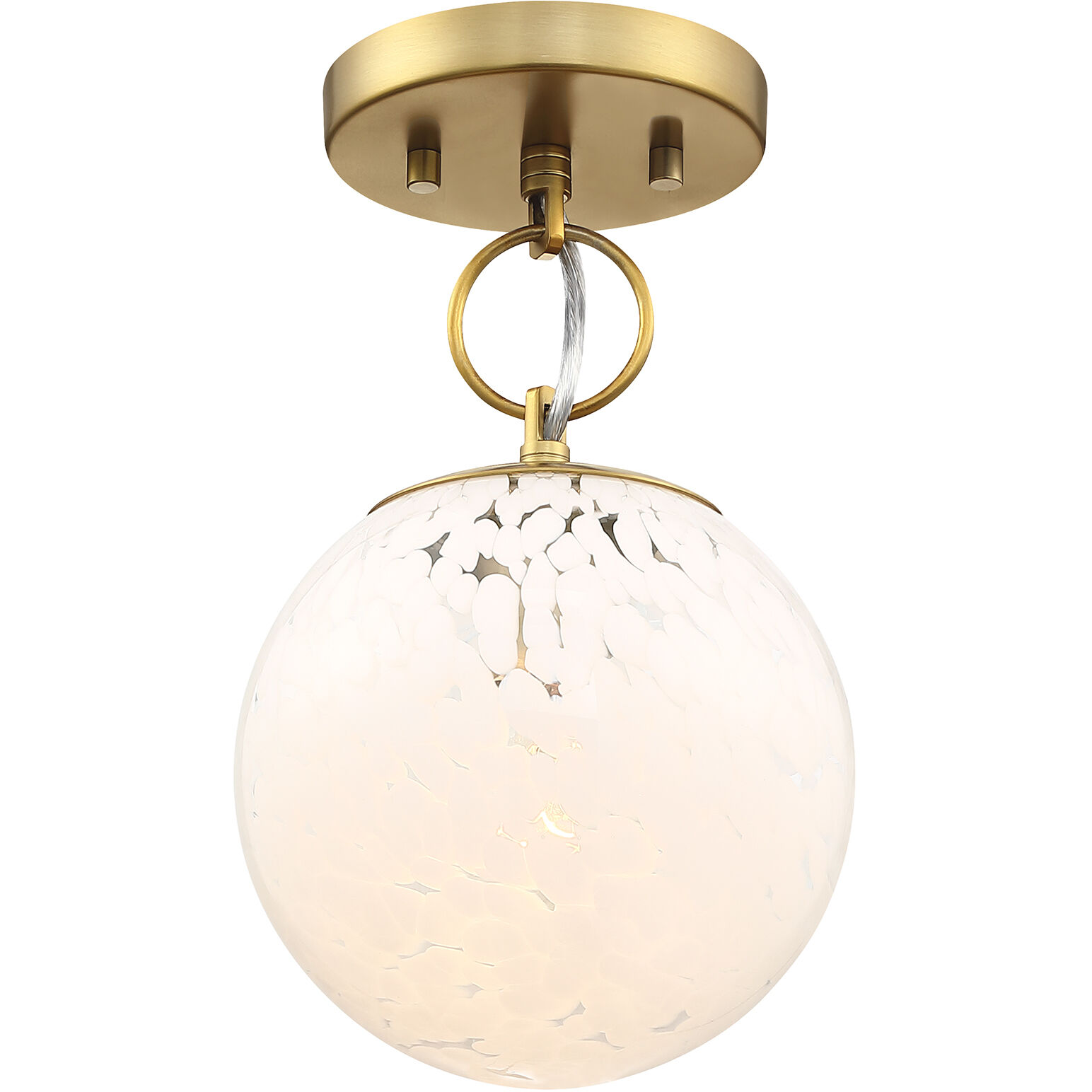 Wine Flower 1 Light 7 inch Brushed Gold Semi Flush Mount Ceiling Light