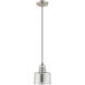Art Glass 1 Light 7 inch Brushed Nickel Mini Pendant Ceiling Light