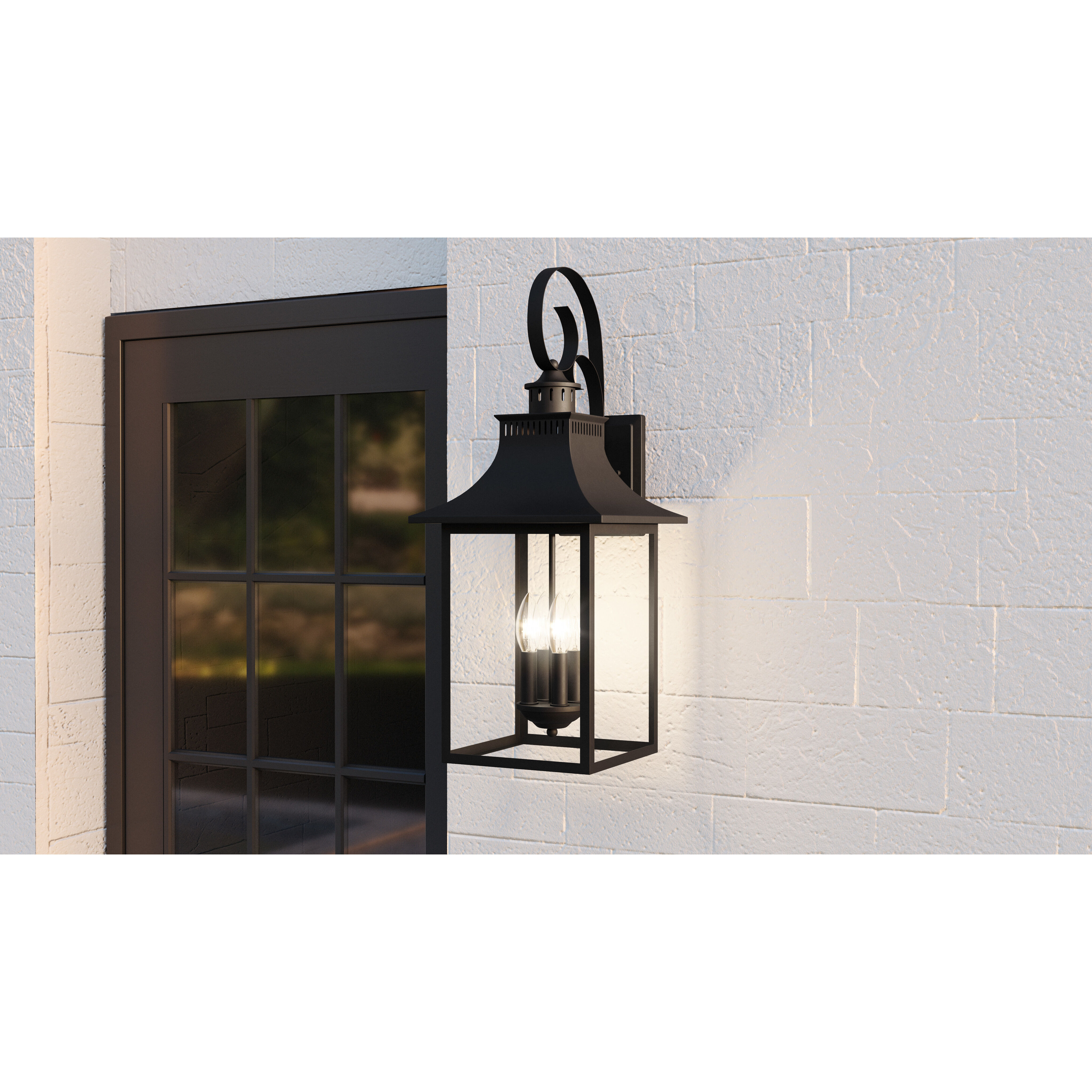 Chancellor 4 Light 28 inch Mystic Black Outdoor Wall Lantern