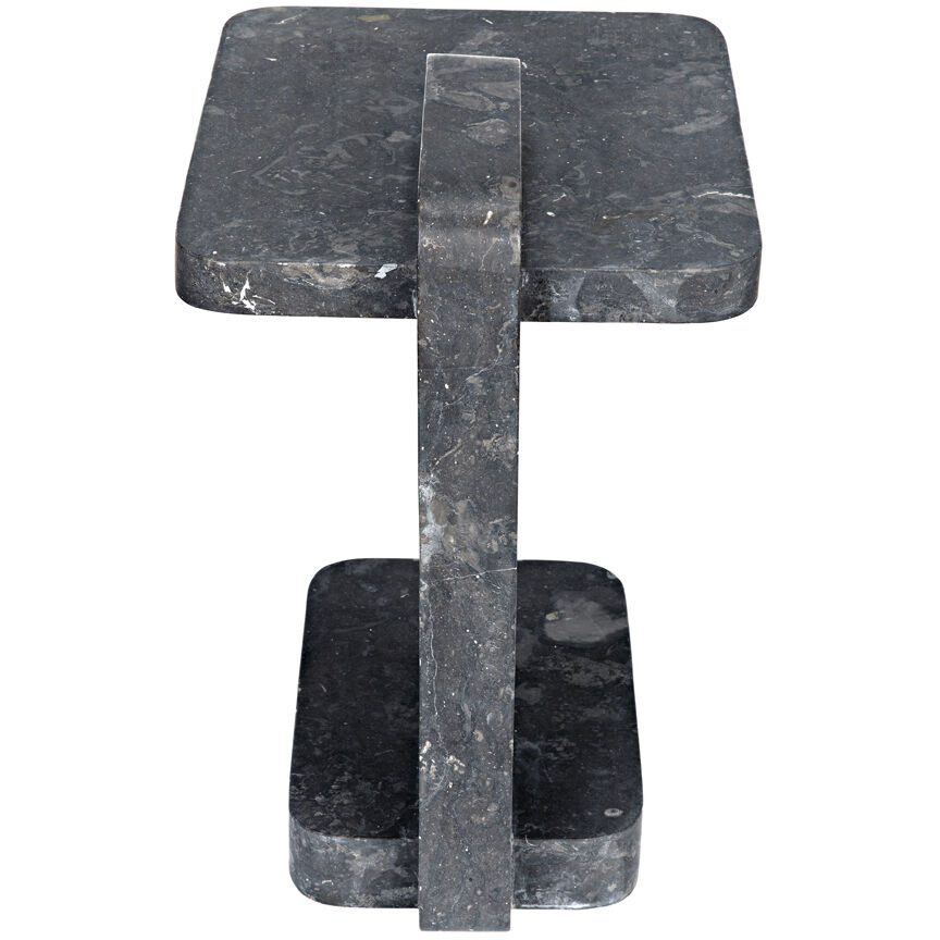 North 22.5 X 20 inch Black Marble Side Table