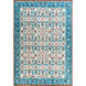 Zahra 66 X 42 inch Ivory, Bright Blue, Dark Red, Emerald, Seafoam Rug