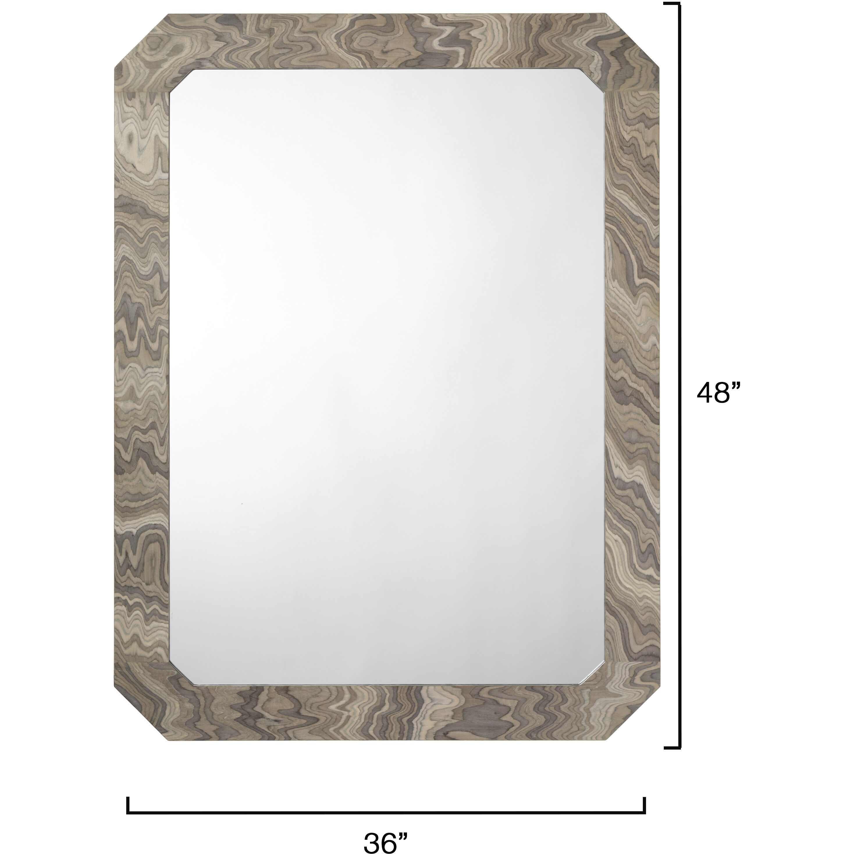 Ravine 48 X 36 inch Sand Grey Mirror, Inline