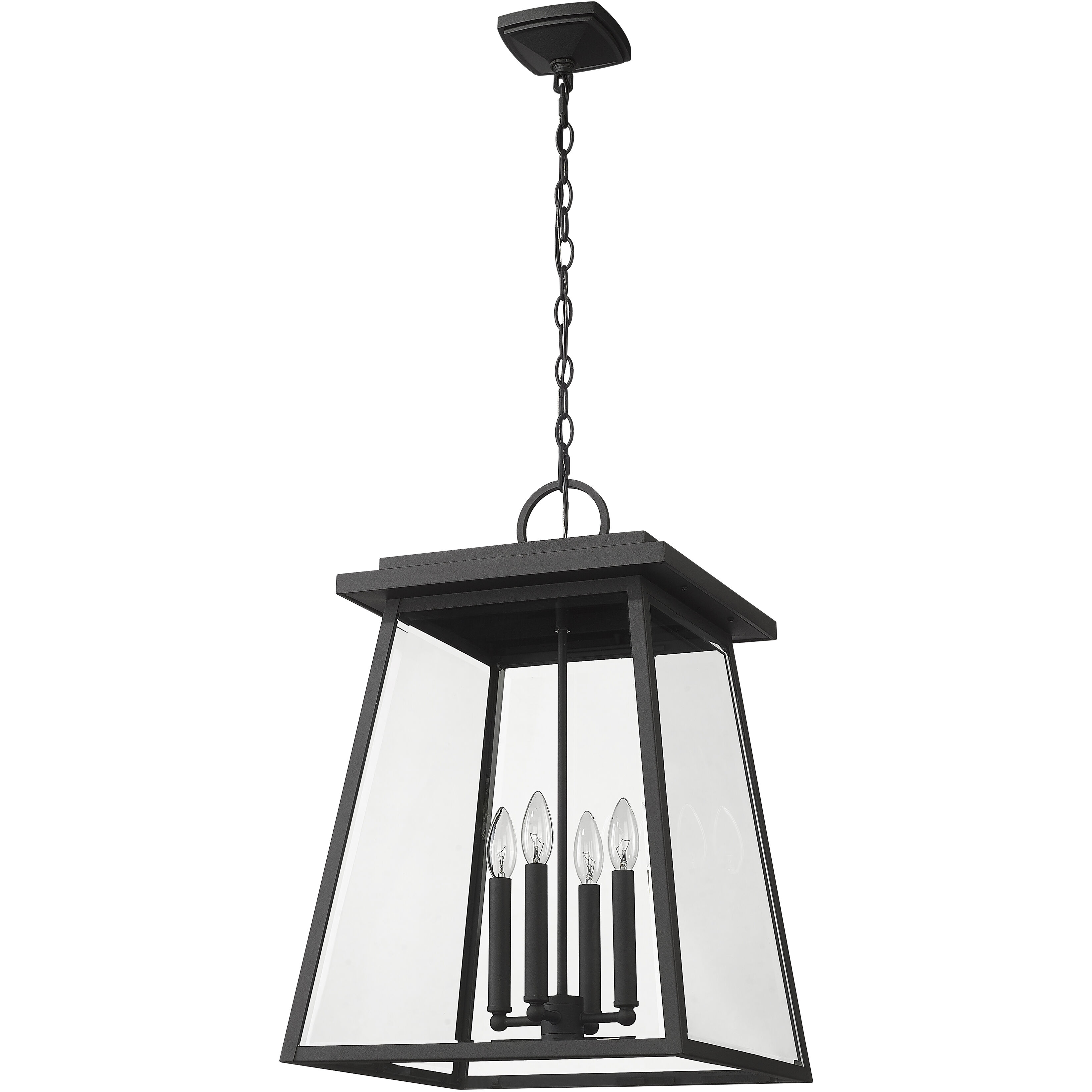 Broughton 4 Light 15.75 inch Black Outdoor Chain Mount Ceiling Fixture