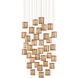 Daze 36 Light 36.5 inch Antique Brass Multi-Drop Pendant Ceiling Light