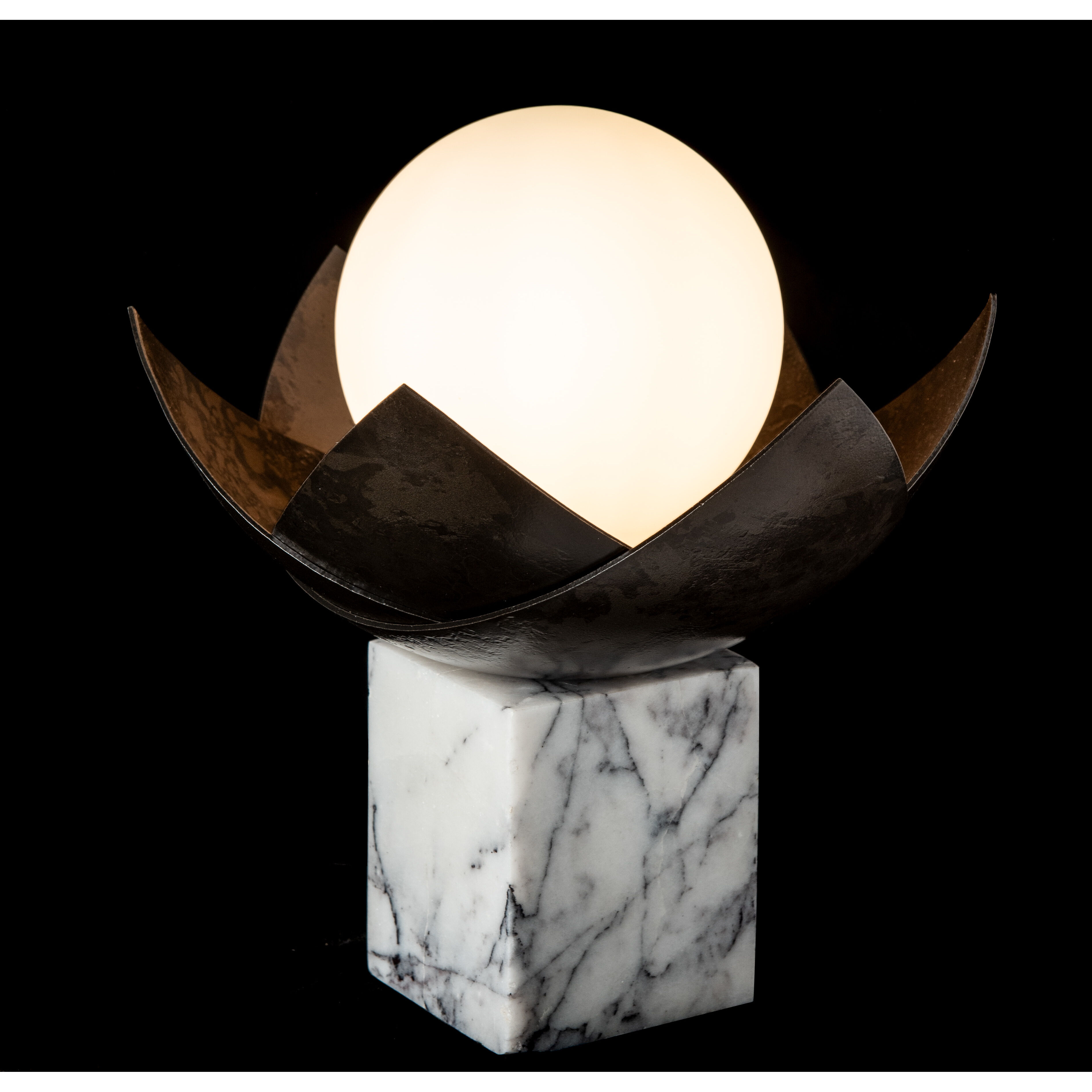 Blossom 10.4 inch 60.00 watt Dark Smoke Mini Table Lamp Portable Light in Lilac Marble