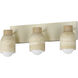 Pompeii 3 Light 21 inch Travertine and Oyster Bath Vanity Wall Light