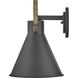 Coastal Elements Winnie LED 13 inch Museum Black with Brass Outdoor Wall Mount Lantern