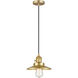 Franklin Restoration Railroad 1 Light 8 inch Satin Gold Mini Pendant Ceiling Light in Incandescent