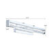 Cardito 2 LED 27.5 inch Chrome Vanity Light Wall Light, Clear Glass, Clear Crystal Stones