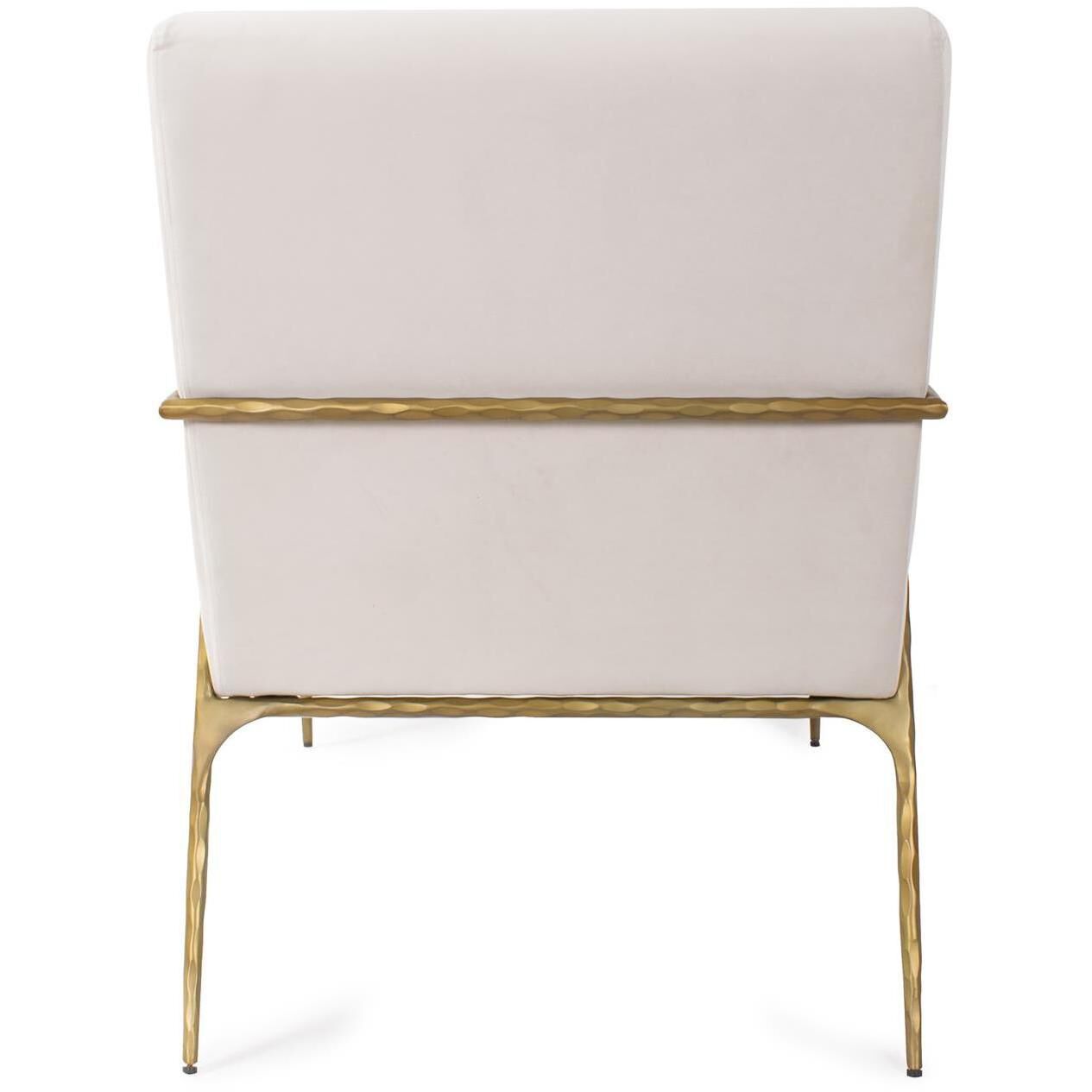 Stanton White and Gold Upholstered Armchair