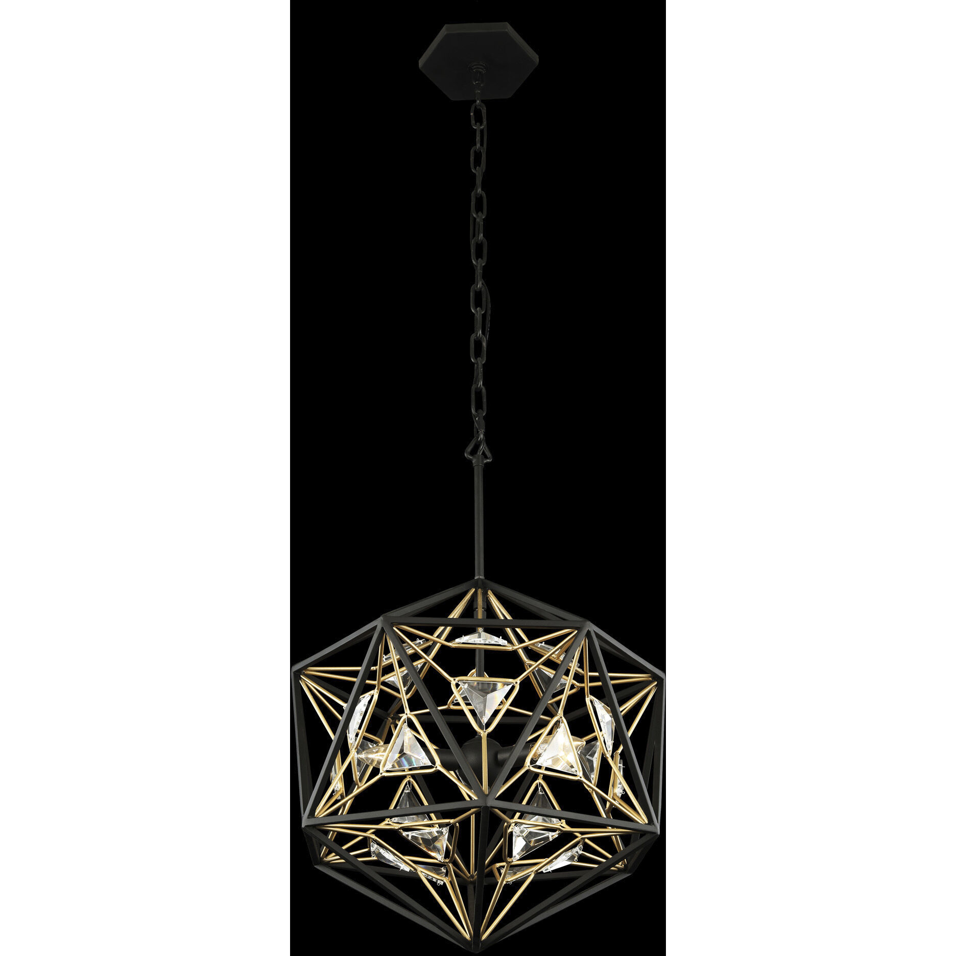 Marcia 3 Light 18 inch Matte Black and French Gold Pendant Ceiling Light
