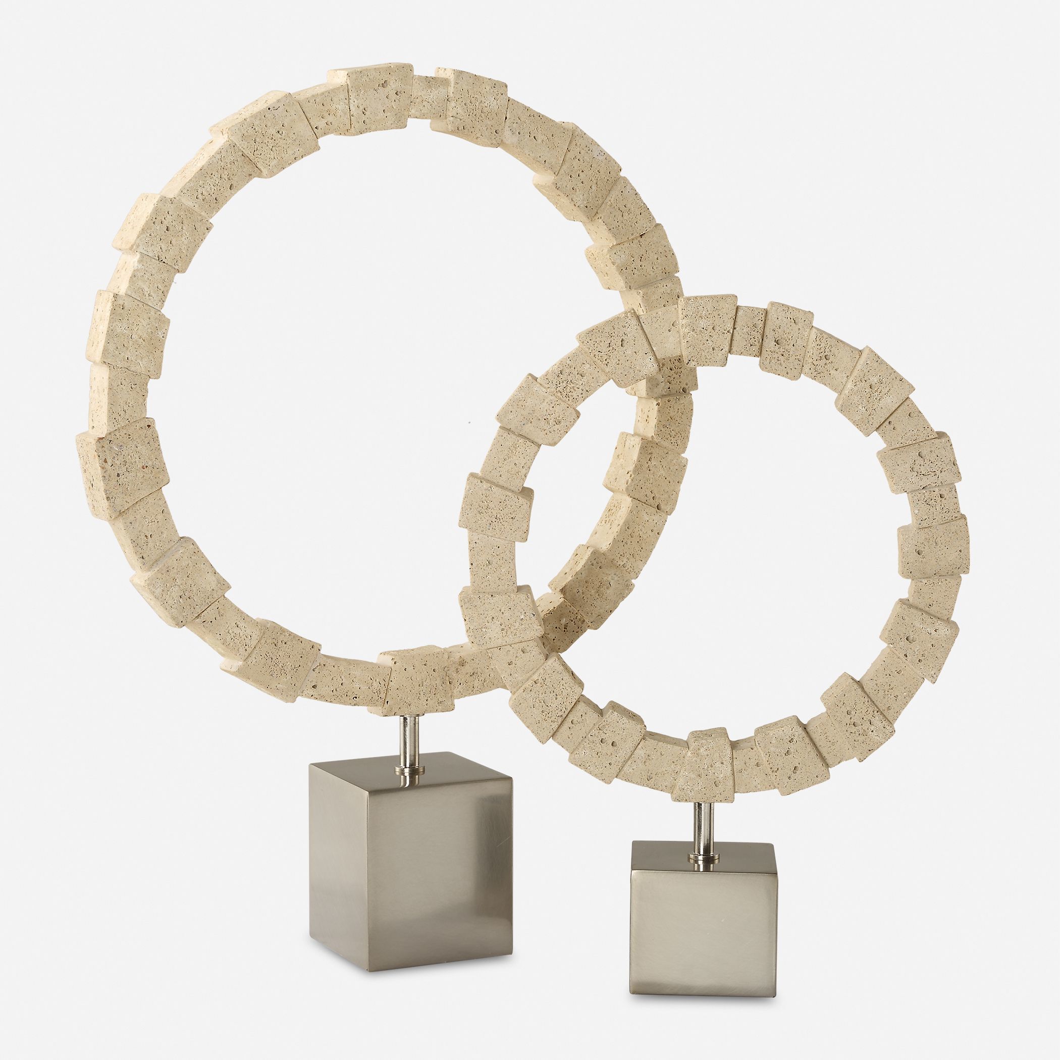 Ivory Fusion 22.75 X 16.5 inch Ring Sculptures, Set of 2