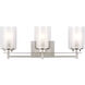 Elmwood Park 3 Light 22.25 inch Brushed Nickel Bath Vanity Wall Sconce Wall Light