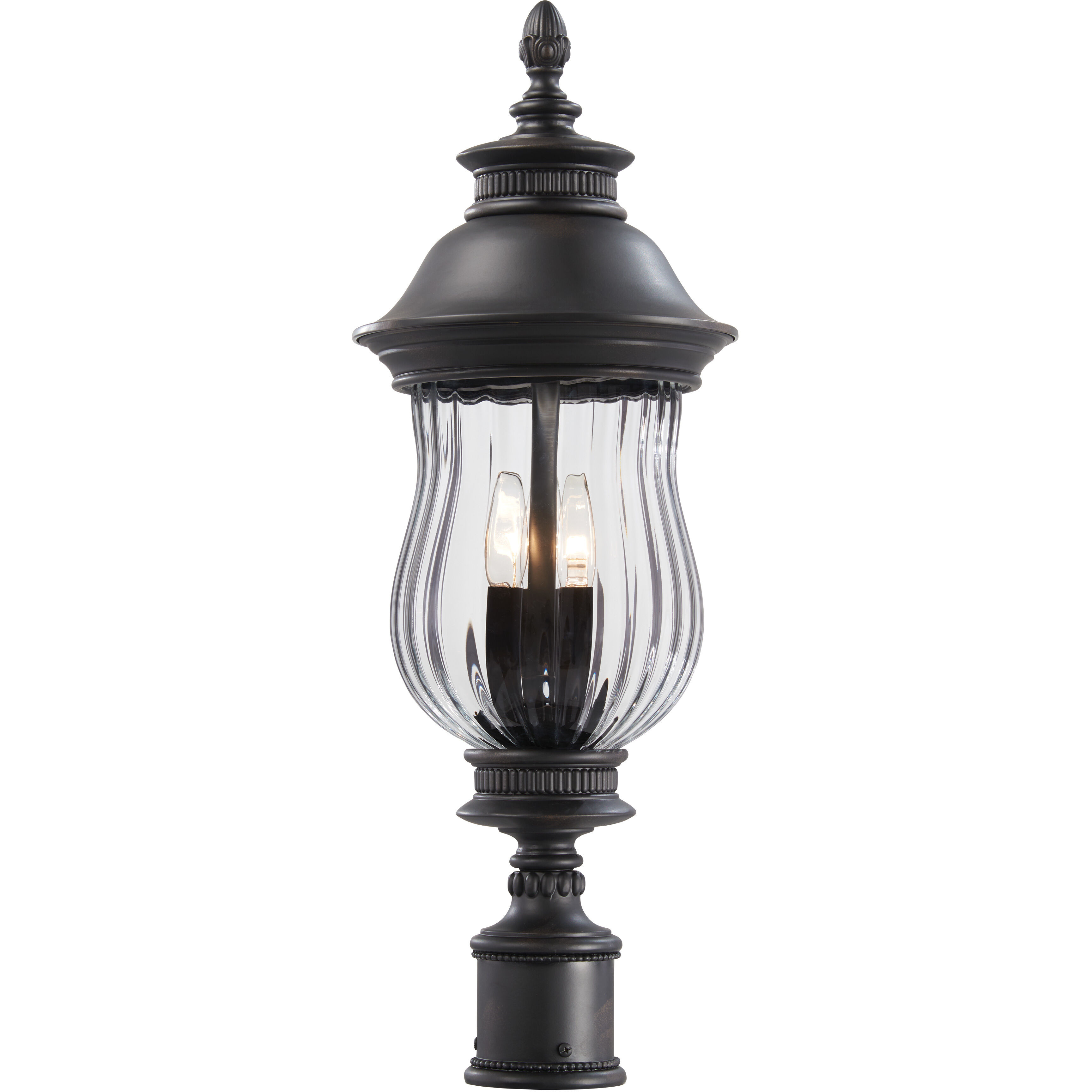 Newport 3 Light 28 inch Heritage Outdoor Post Mount Lantern, Great Outdoors