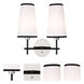 Bellevue 2 Light 14 inch Polished Nickel and Black Wall Sconce Wall Light