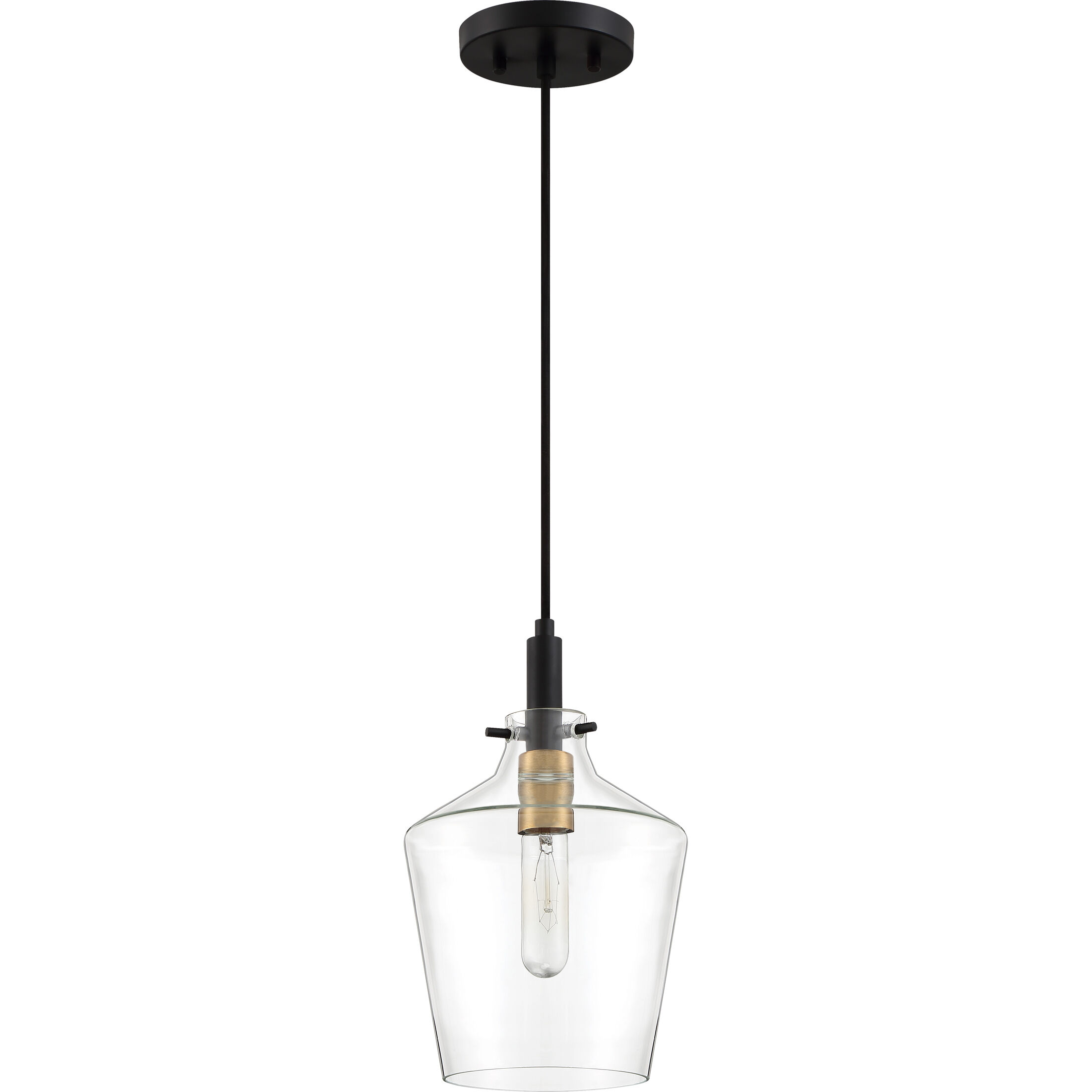 June 1 Light 8 inch Earth Black Mini Pendant Ceiling Light