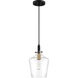 June 1 Light 8 inch Earth Black Mini Pendant Ceiling Light