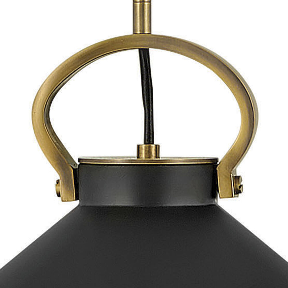 Crew 1 Light 12 inch Heritage Brass with Black Indoor Pendant Ceiling Light