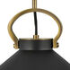 Crew 1 Light 12 inch Heritage Brass with Black Indoor Pendant Ceiling Light