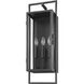 Lucian 3 Light 26.5 inch Black Outdoor Wall Light