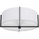 Preston 3 Light 15 inch Matte Black with White Semi-Flush Mount Ceiling Light