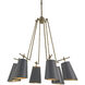 Jean-Louis 6 Light 30 inch Old Brass and Marbella Black and Contemporary Gold Leaf Chandelier Ceiling Light