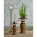 Tassel 22.5 X 19.5 inch Morel Brown and Natural and Brushed Brass Accent Table