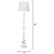 Petals 69 inch 150 watt White Gesso Floor Lamp Portable Light