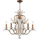 Serafina 6 Light 28 inch Hand Applied Venetian Golden Bronze Chandelier Ceiling Light