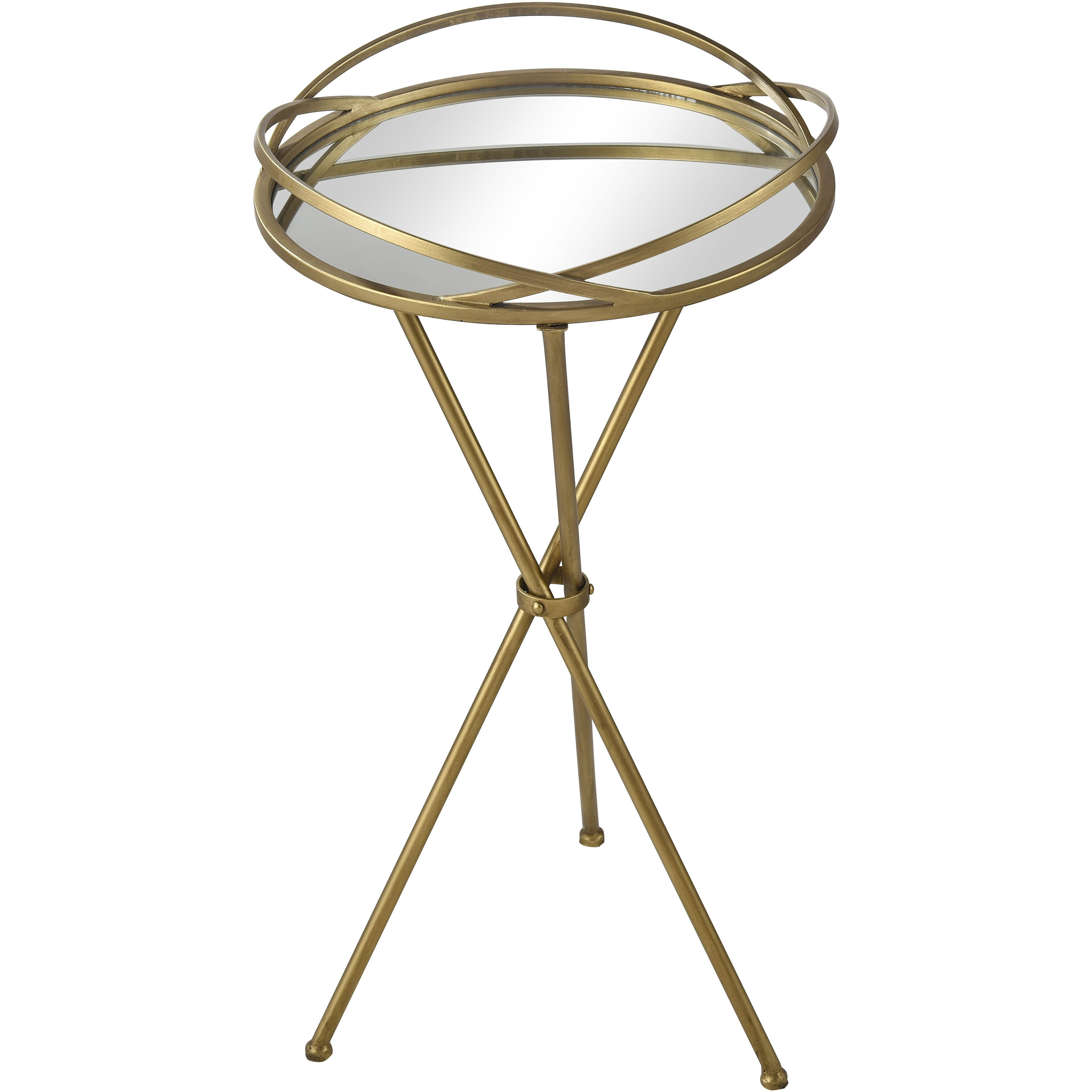 Nasso 29.25 X 15.75 inch Brass with Mirror Accent Table