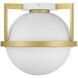 Carlysle 1 Light 15 inch White with Warm Brass Accents Flush Mount Ceiling Light in White/Warm Brass