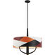 Patchwork 4 Light 24 inch Black with Satin Brass with Patchwork Pendant Ceiling Light in Black/Satin Brass/Patchwork
