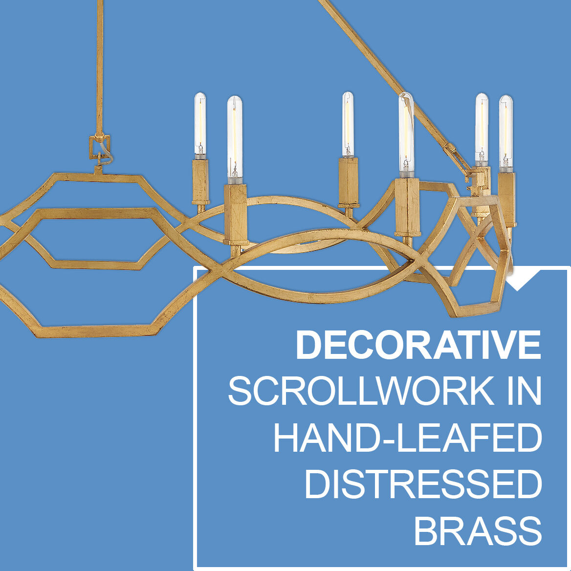 Leona 8 Light 49 inch Distressed Brass Chandelier Ceiling Light