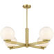 Modern 4 Light 38 inch Natural Brass Chandelier Ceiling Light
