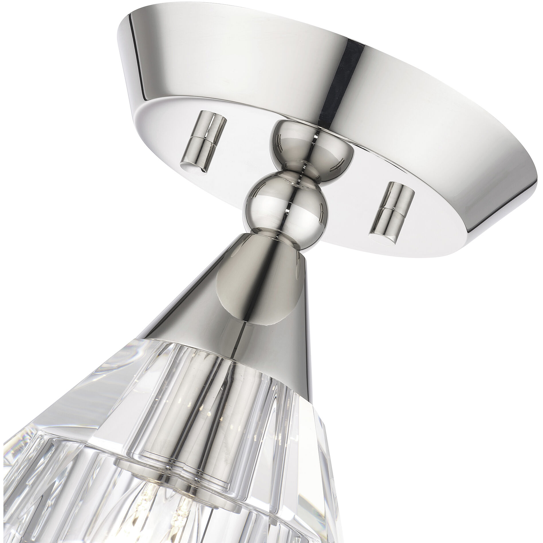 Brussels 1 Light 7 inch Polished Nickel Crystal Semi-Flush Ceiling Light