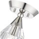 Brussels 1 Light 7 inch Polished Nickel Crystal Semi-Flush Ceiling Light