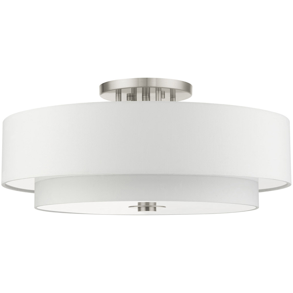 Meridian 6 Light 30 inch Brushed Nickel Semi Flush Ceiling Light 