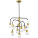 Neutra 9 Light 26.5 inch Matte Black and Foundry Brass Chandelier Ceiling Light
